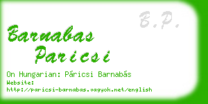 barnabas paricsi business card